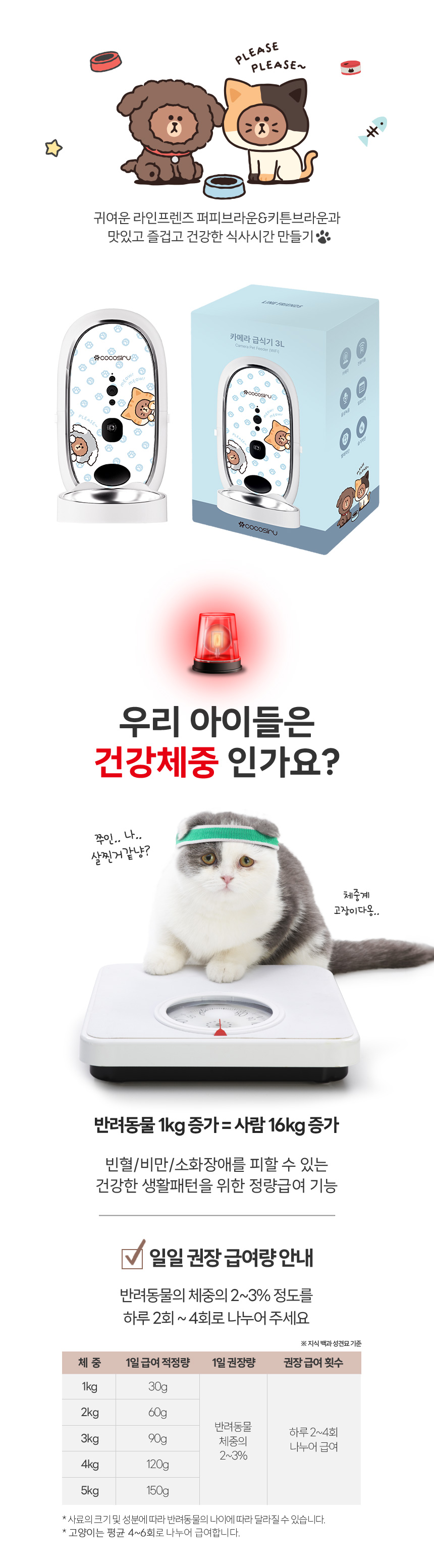 [무료배송] 라인프렌즈 코코시루 펫 카메라 자동급식기 CL3PFC 강아지 고양이 반려동물 홈캠 7번째