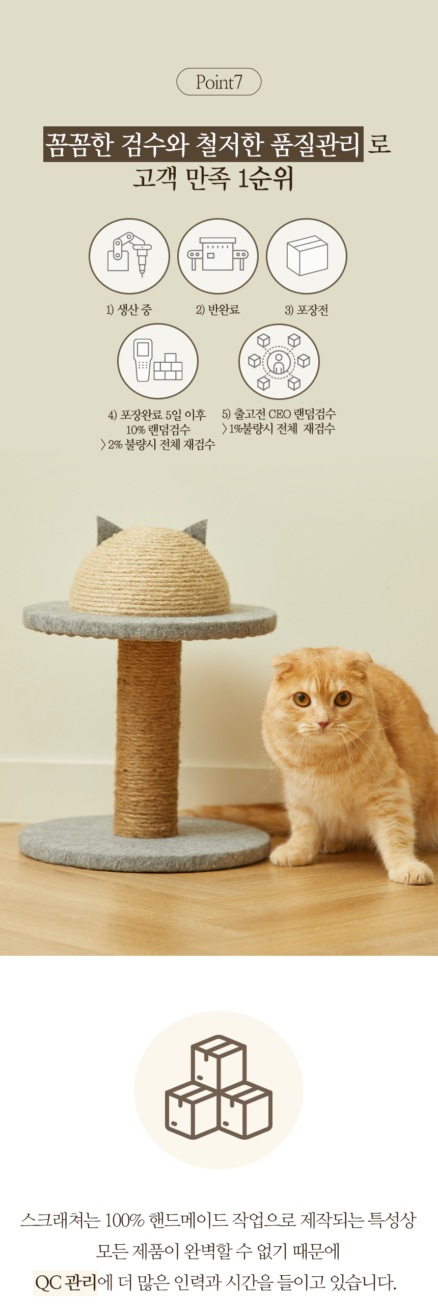 [무료배송] 펫토리아 한발뚝딱 1단 하프볼 수직 스크래쳐 16번째