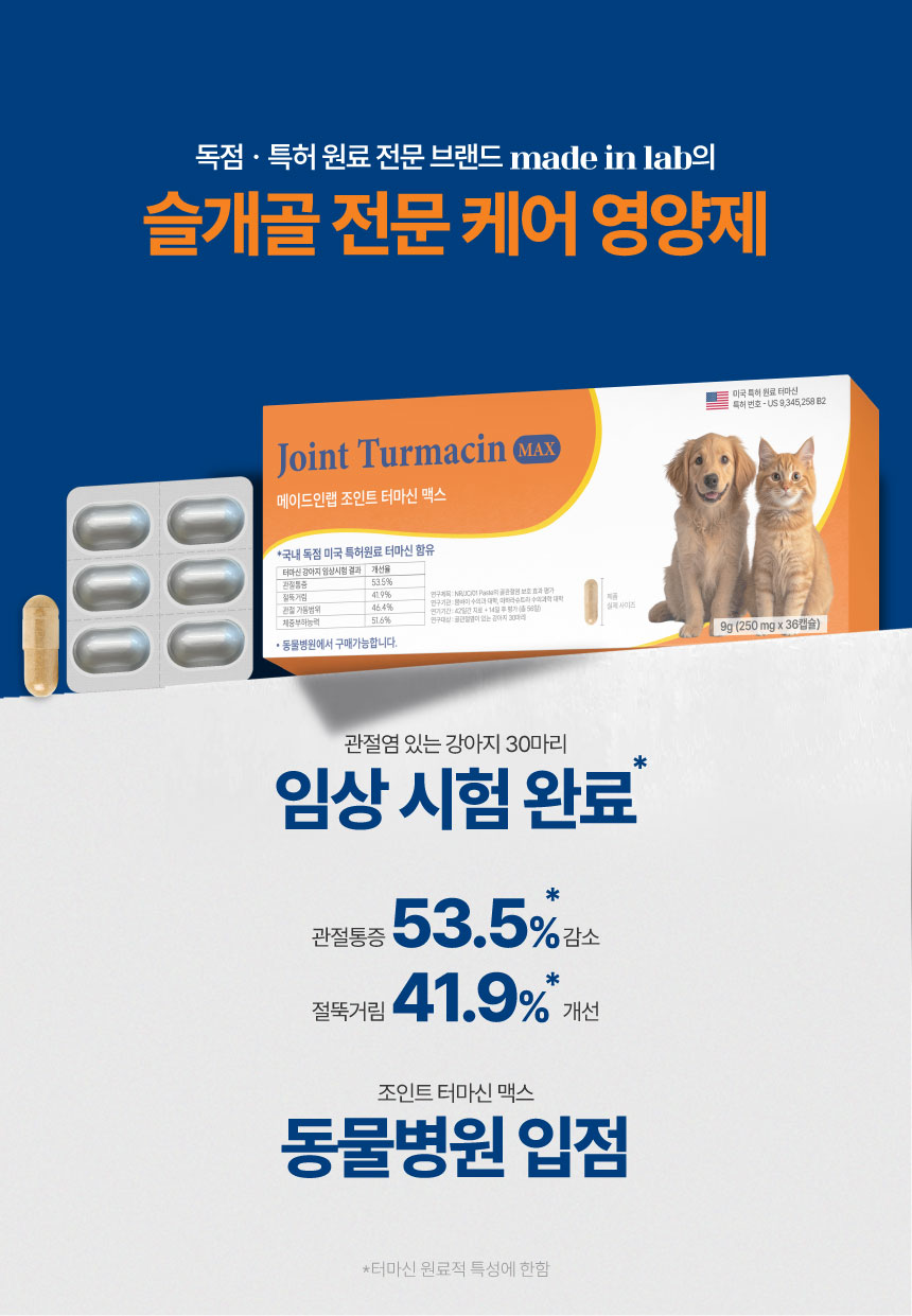 [NEW신상][무료배송] 메이드인랩 관절영양제 조인트 터마신 맥스 36캡슐 1번째