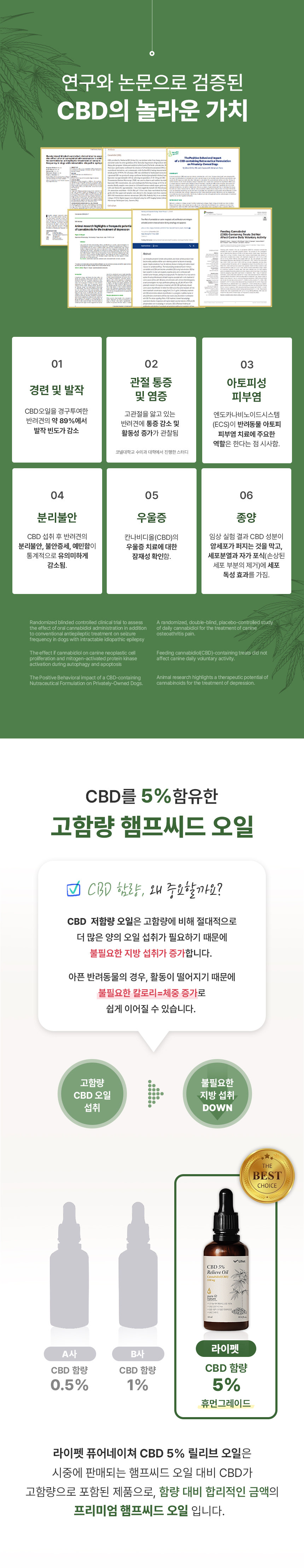 [무료배송] 퓨어네이쳐 CBD 5% 릴리브 오일 2번째