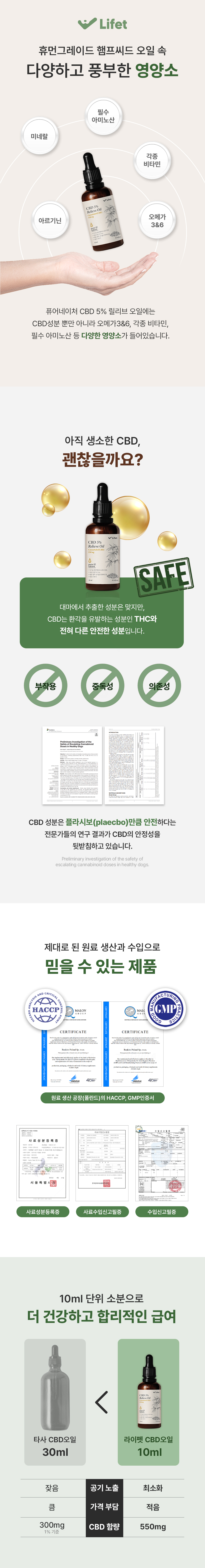 [무료배송] 퓨어네이쳐 CBD 5% 릴리브 오일 4번째