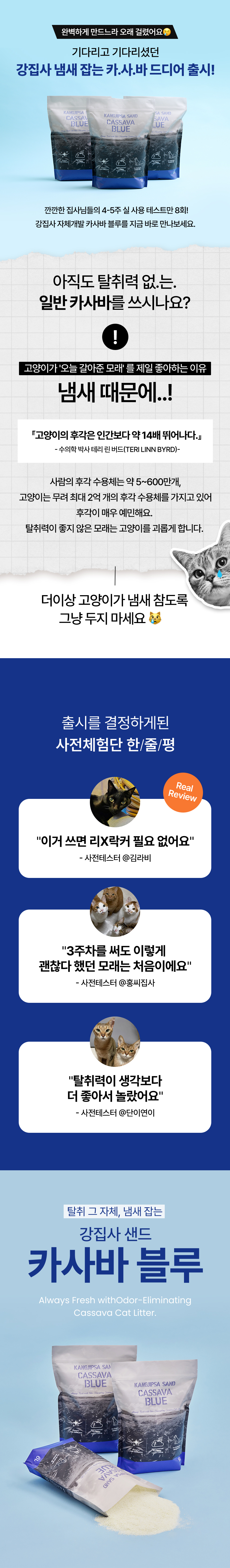 [무료배송][3개] 강집사 샌드 냄새잡는 카사바 블루 6L 1번째