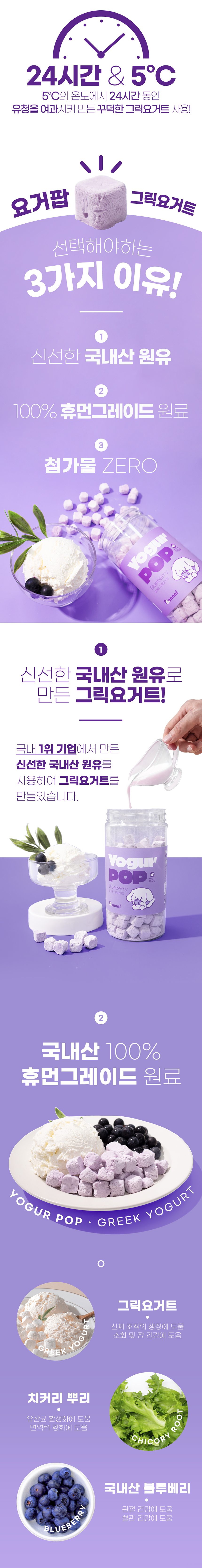 [무료배송] 온날 요거팝 그릭요거트 블루베리 150g 2번째
