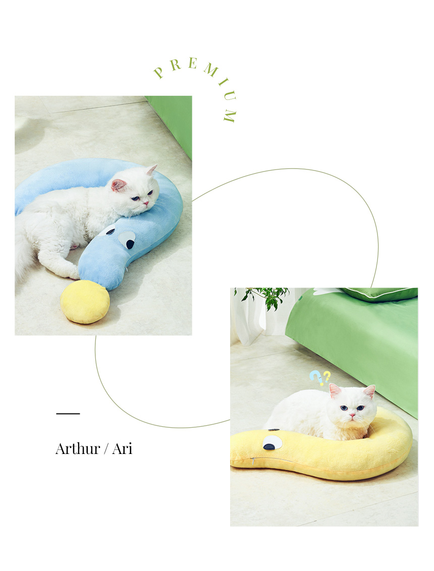 [무료배송] 아서아리 고양이 물음표 쿠션 방석 하우스 19번째