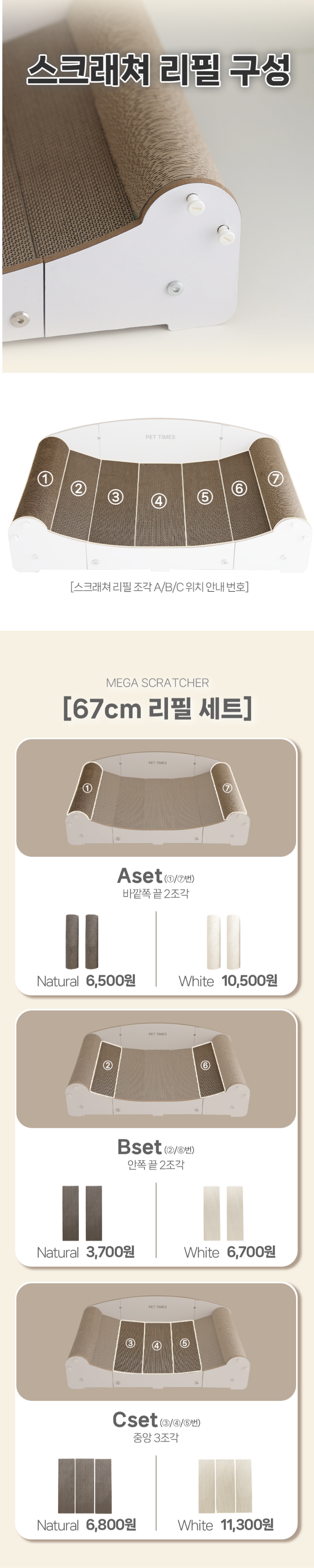 [NEW신상][무료배송] 펫타임즈 메가 스크래쳐 67cm 리필 1번째