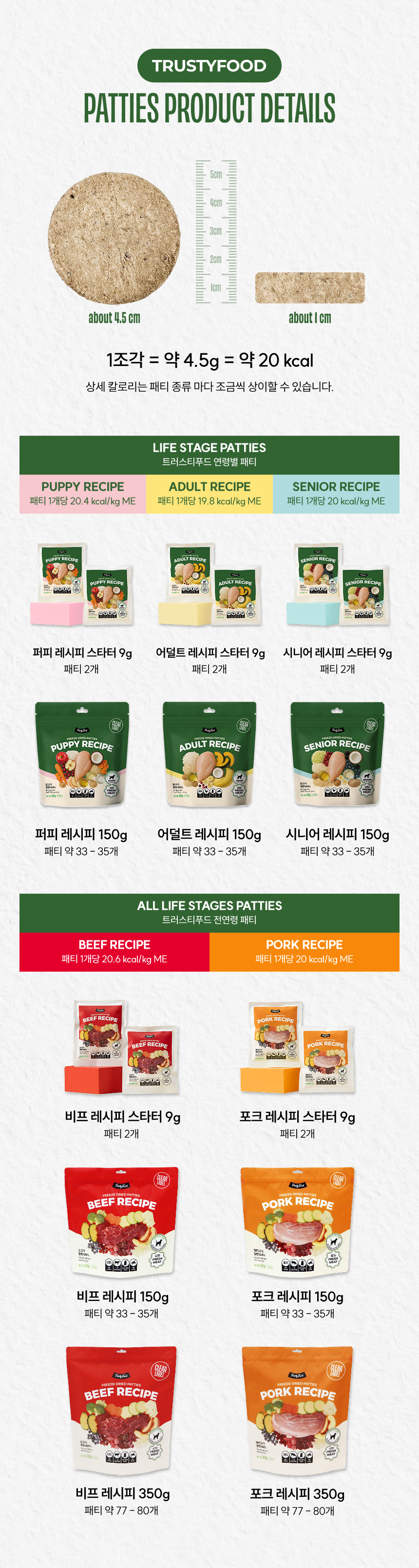 [NEW신상][무료배송] 트러스티푸드 독 동결건조 치킨패티 150g 퍼피/어덜트/시니어 18번째