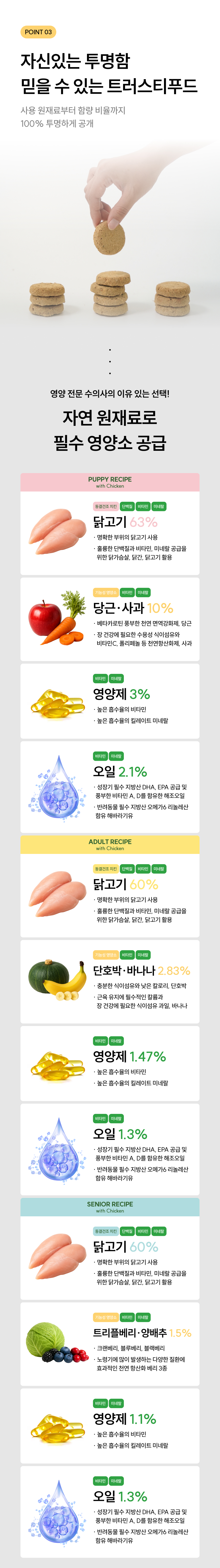 [NEW신상][무료배송] 트러스티푸드 독 동결건조 치킨패티 150g 퍼피/어덜트/시니어 11번째