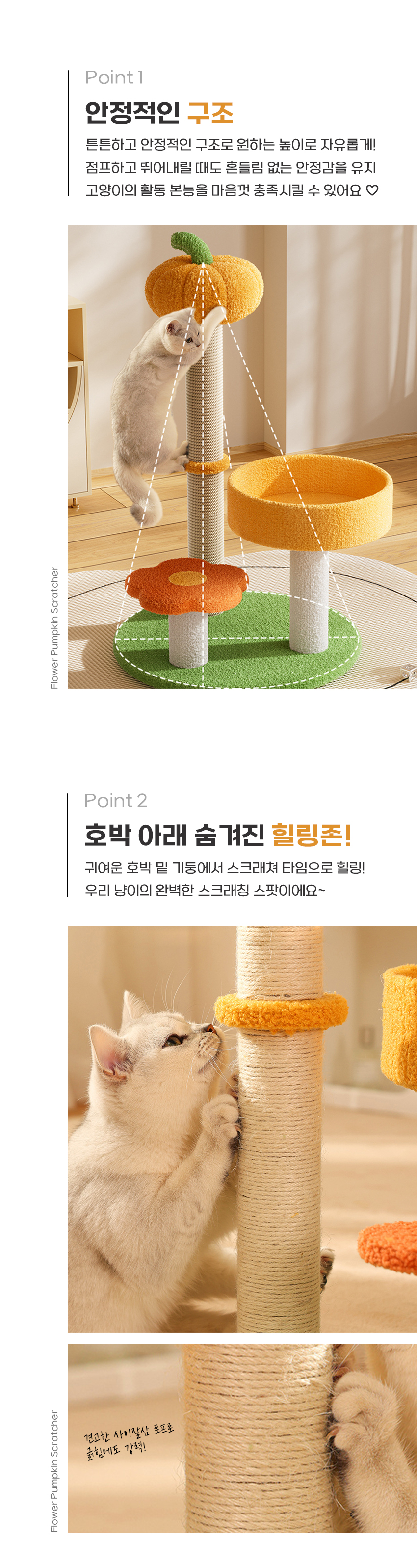 [NEW신상][무료배송] 캣냐옹 플라워 펌킨 스크래쳐 2번째