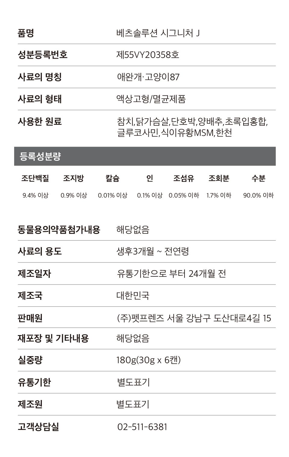 [심쿵펫페어]베츠솔루션 시그니처캔 J 관절 30g*6p 4번째