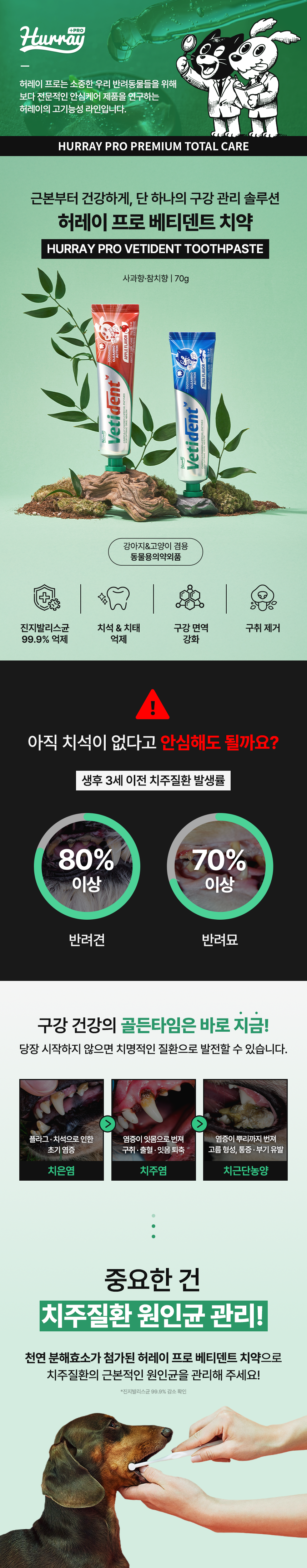 [NEW신상][무료배송] 허레이 프로 베티덴트 치약 참치향 1번째