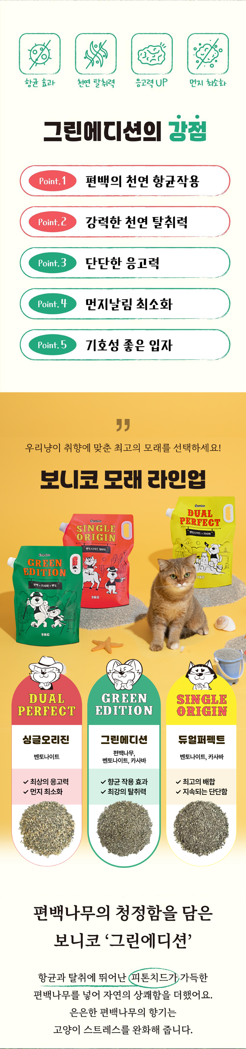 [NEW신상][무료배송] 보니코 캣 그린에디션(벤토+편백+카사바) 9kg 3번째
