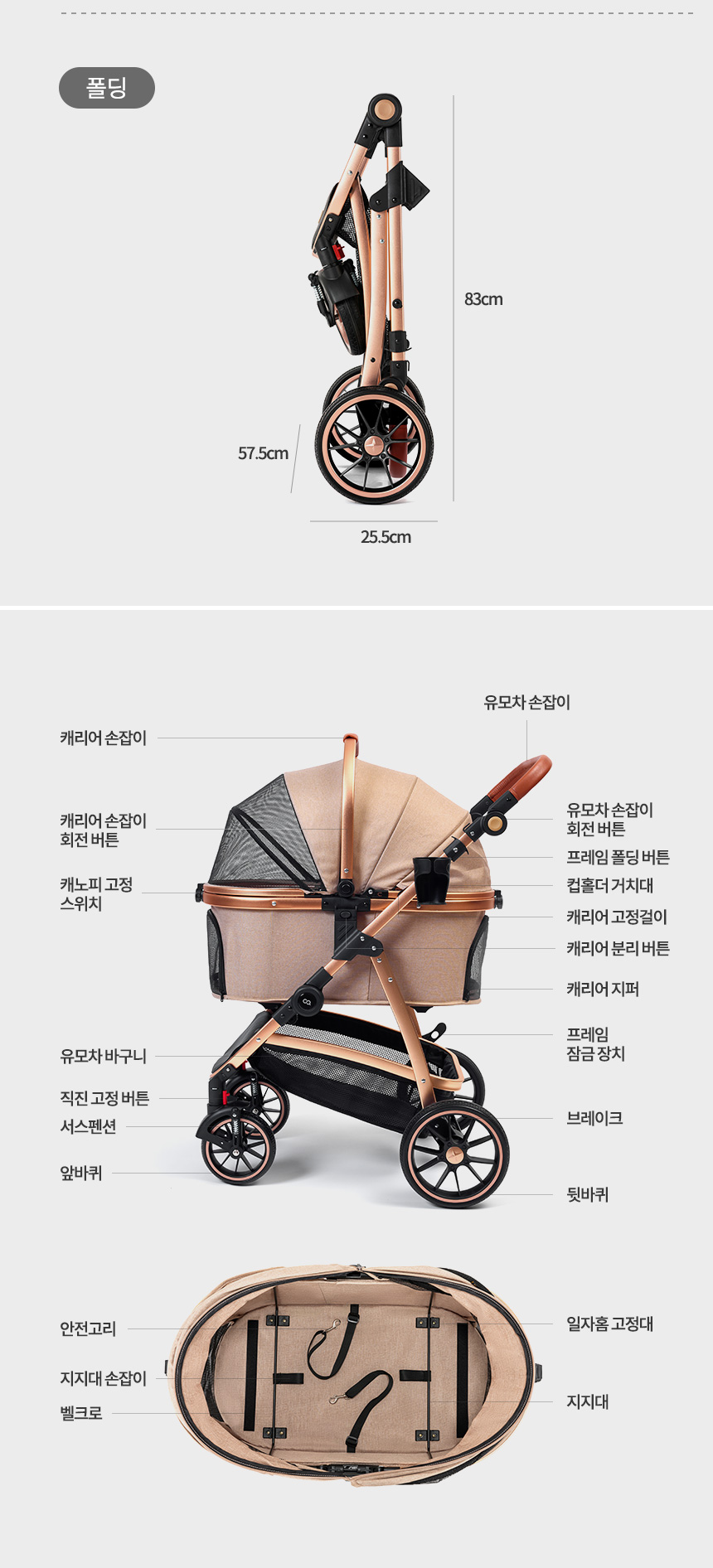 [무료배송] 오아 펫츠 애견 유모차 22번째
