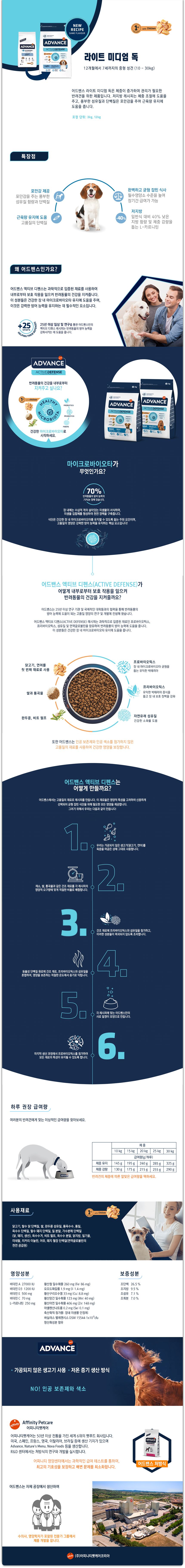 [무료배송] 어드밴스 독 라이트 미디엄 3kg 1번째