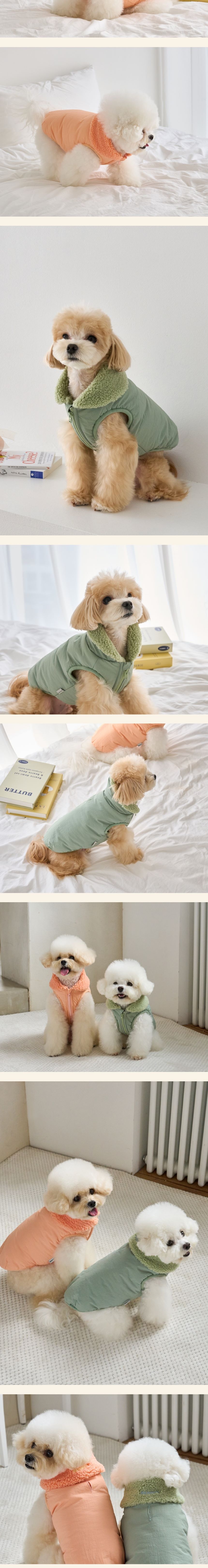 베니즈 투웨이 카라 패딩 오렌지/그린 S-XL 2번째