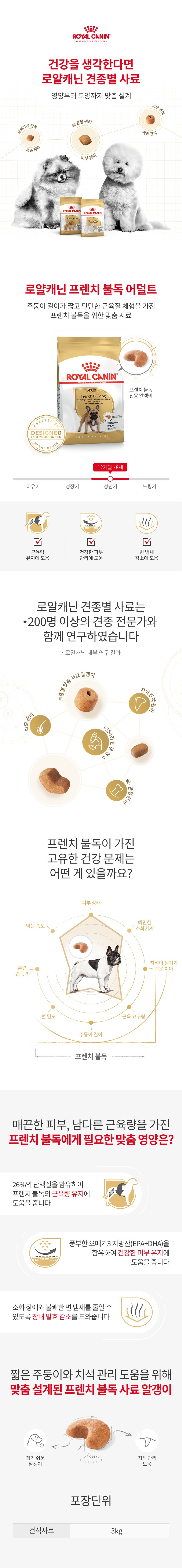 로얄캐닌 독 프렌치불독 어덜트 3kg 근육형성 1번째