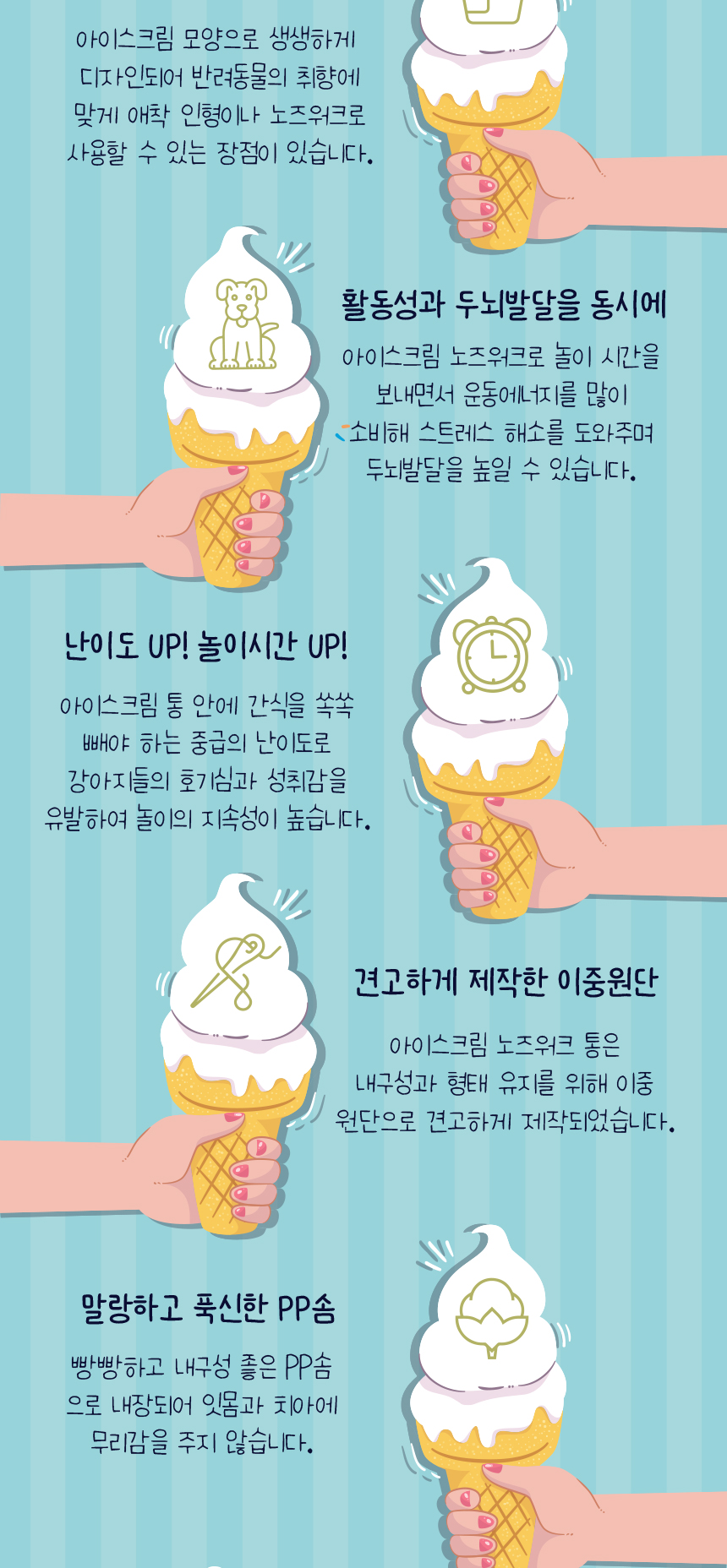 [무료배송] 애구애구 노즈워크 아이스크림 바닐라/딸기 3번째