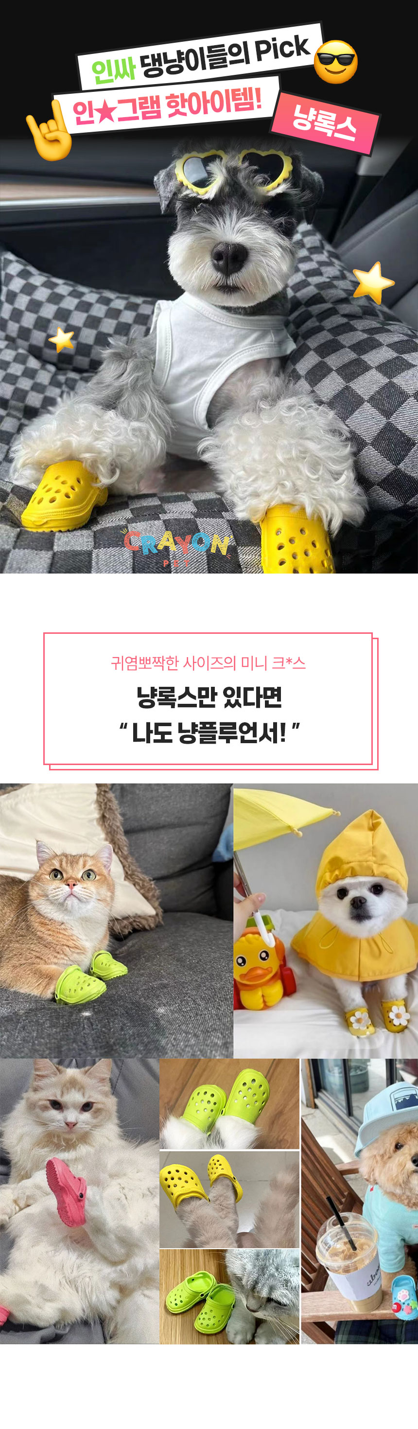 [무료배송] 크레용펫 냥록스 애견  신발 촬영 소품 2P 1번째