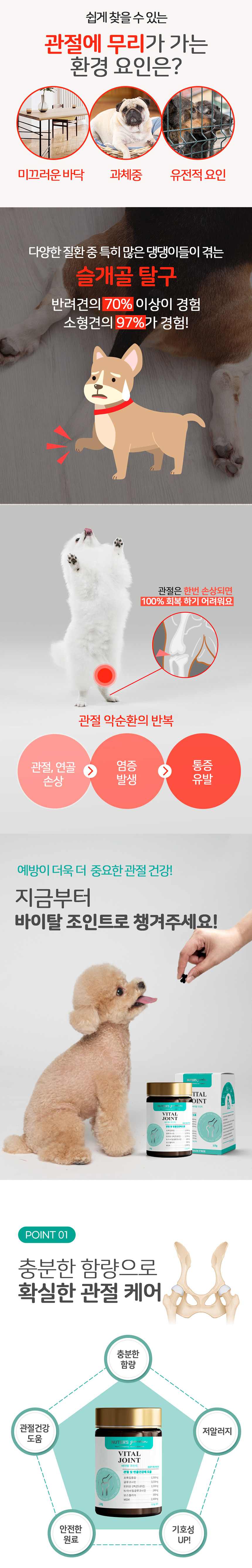 [무료배송] 누터스가든 바이탈 관절 슬개골 영양제 120g 5번째