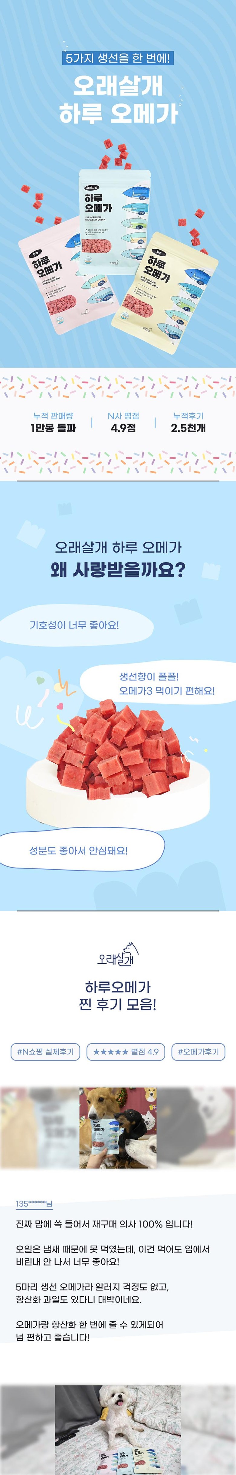[무료배송] [3개] 오래살개 하루오메가 오리지널 70g 1번째
