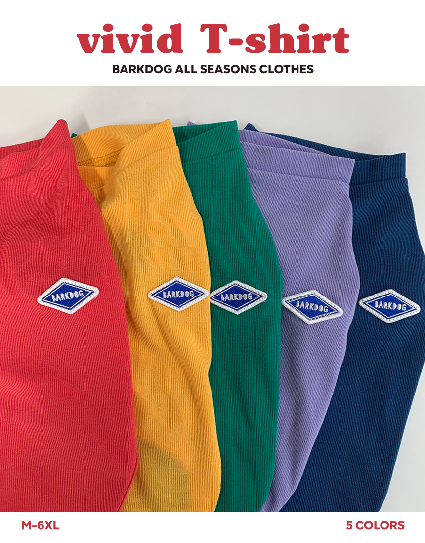 [무료배송] 바크독 비비드 반팔 티셔츠 5color M-6XL 1번째