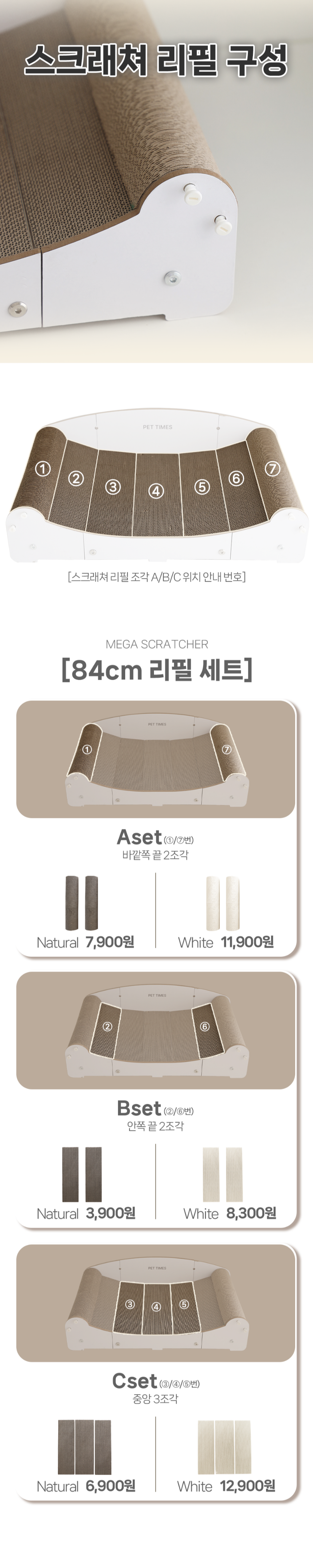 [NEW신상][무료배송] 펫타임즈 메가스크래쳐 84cm 리필 1번째