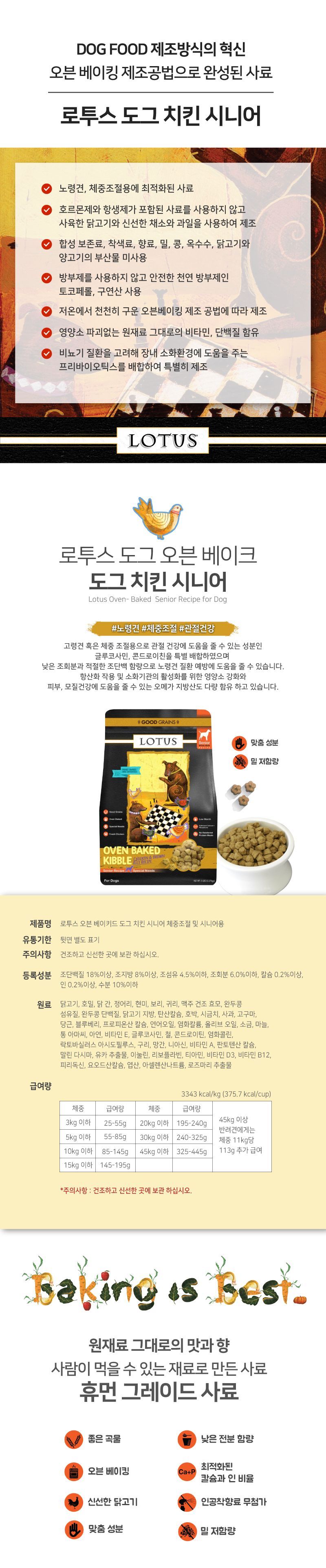 로투스 독 오븐베이크 치킨 시니어 5.67kg 1번째