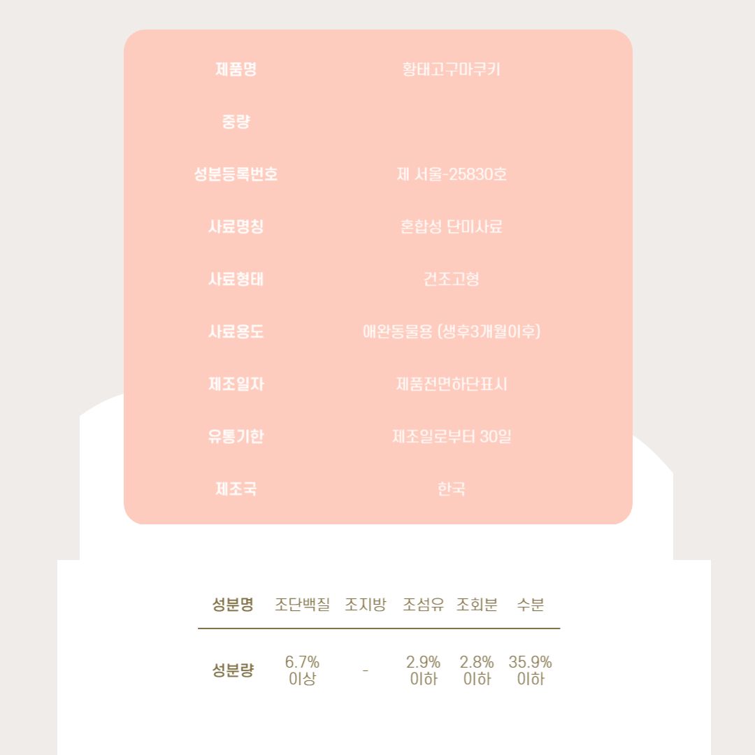 [무료배송][6개] 멍카빵 독 황태고구마쿠키 8p 12번째