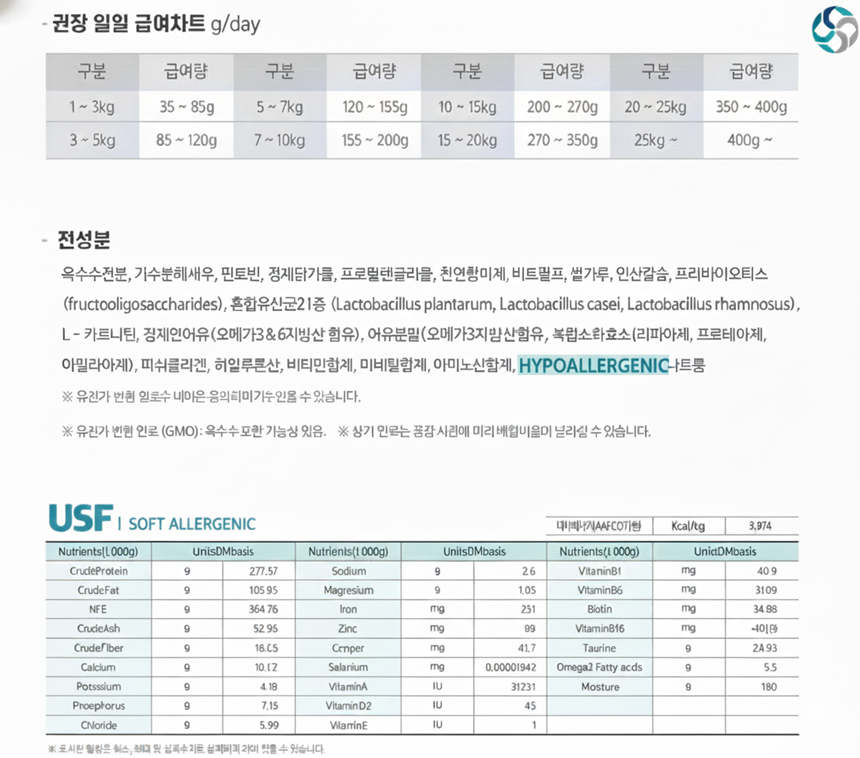 [무료배송] 벳큐어 강아지 USF 소프트알러제닉 반습식 1kg 1번째