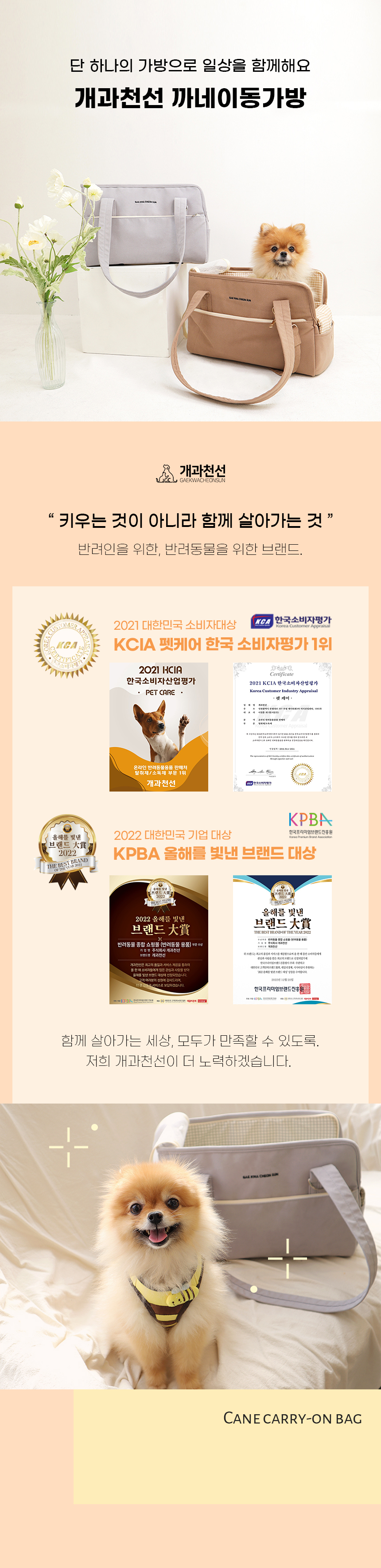 [NEW신상][무료배송] 개과천선 까네 반려동물 이동가방 1번째