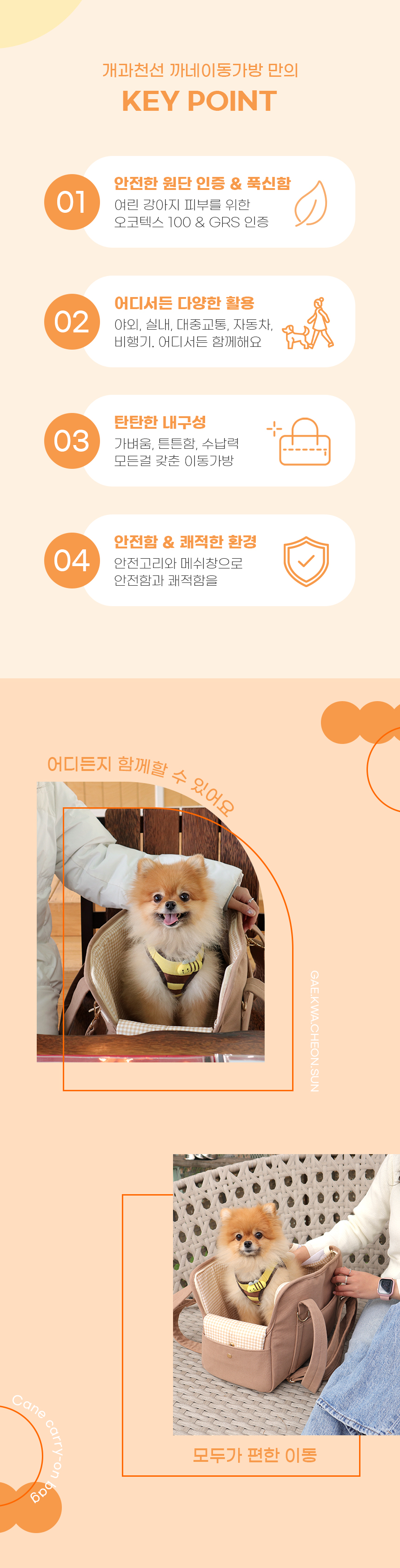 [NEW신상][무료배송] 개과천선 까네 반려동물 이동가방 3번째