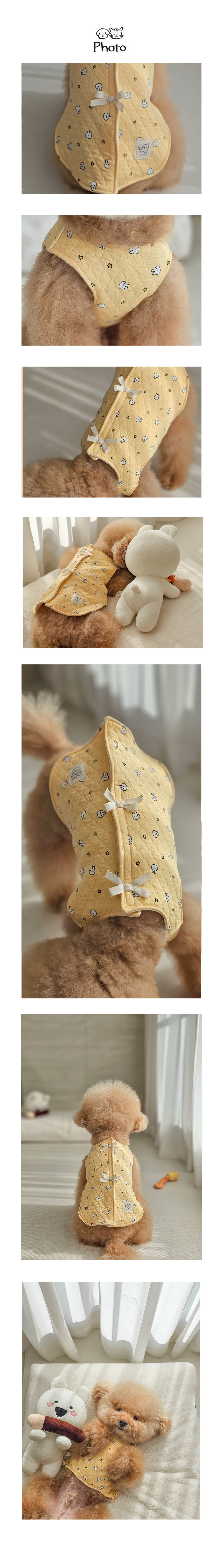 [NEW신상][무료배송] 개달당 반려동물 내등짝어때 오가닉 밸크로 조끼 3종 S-L (옐로우/퍼플/민트) 3번째