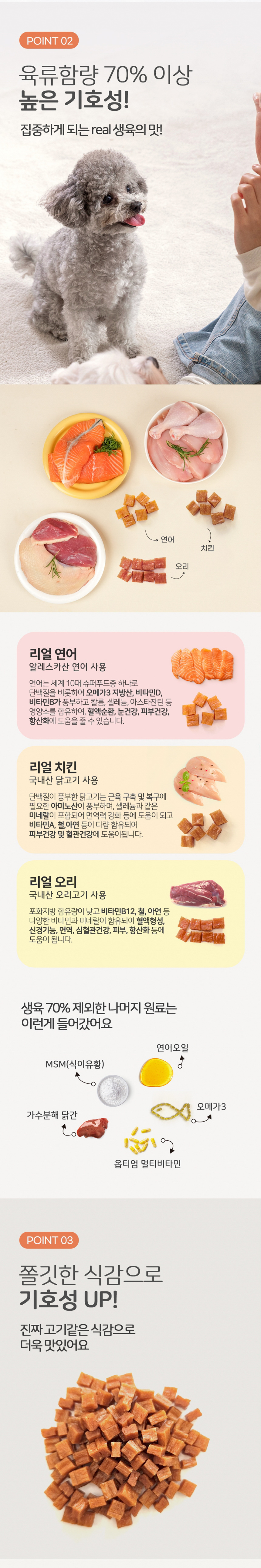 [무료배송] 누터스가든 독 육포 트레이닝 트릿 100g (치킨/오리/연어) 3번째