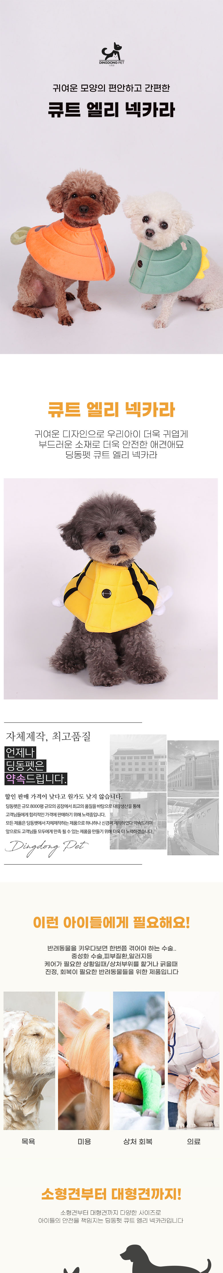 [무료배송] 딩동펫 반려동물 큐트 엘리 강아지넥카라 1번째
