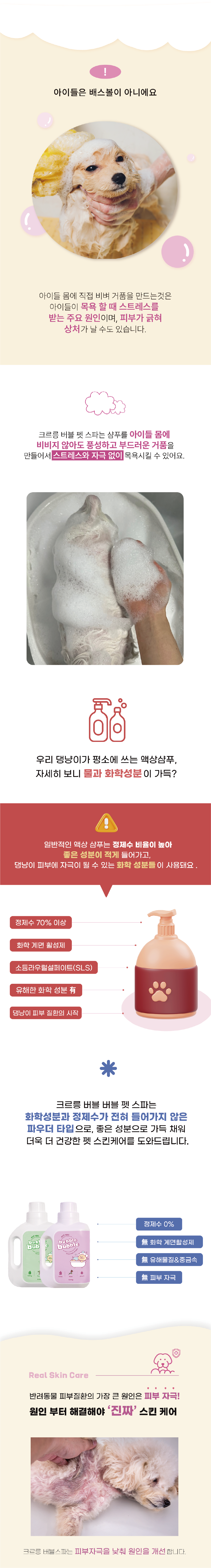 [NEW신상][무료배송] 크르릉 스파&샴푸 올인원 펫 버블스파 400g (로즈/포레스트) 4번째
