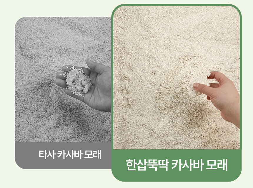 [NEW신상][무료배송] 한삽뚝딱 카사바 고양이 모래 무향 3.2kg 8번째
