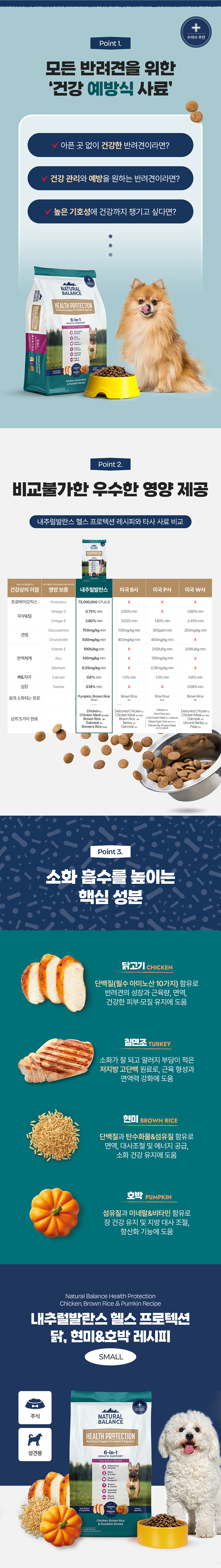 [NEW신상][무료배송] 내추럴발란스 독 헬스프로텍션 닭&현미&호박 레시피 스몰브리드 5.44kg 5번째