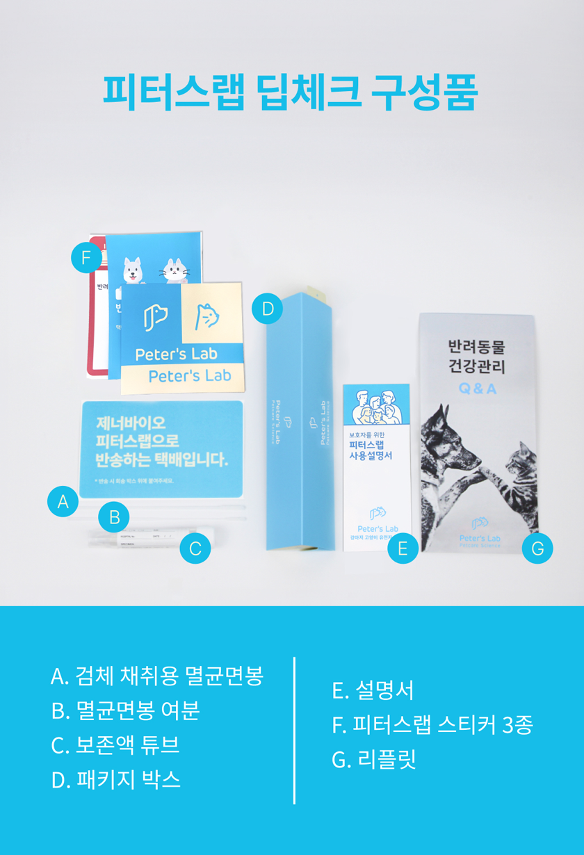 [무료배송] 피터스랩 독 유전자검사 질병위험 건강검진키트 20번째