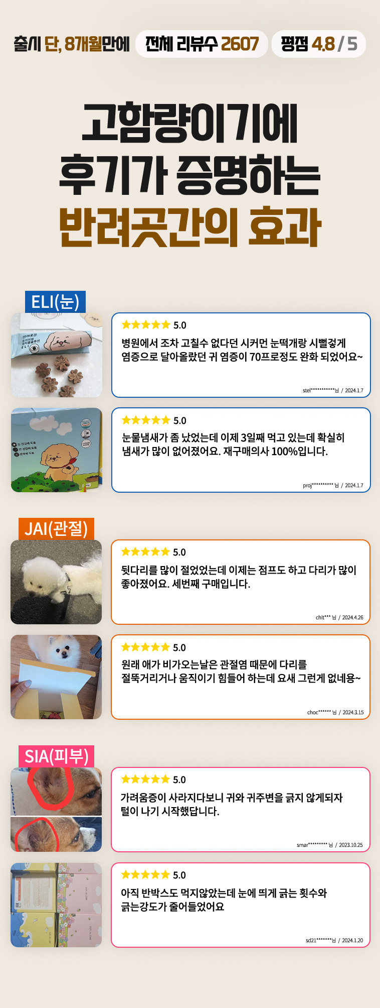 [무료배송] [1+1] 반려곳간 독 관절/피부/눈영양제 트리플솔루션 1박스 30개입 3번째