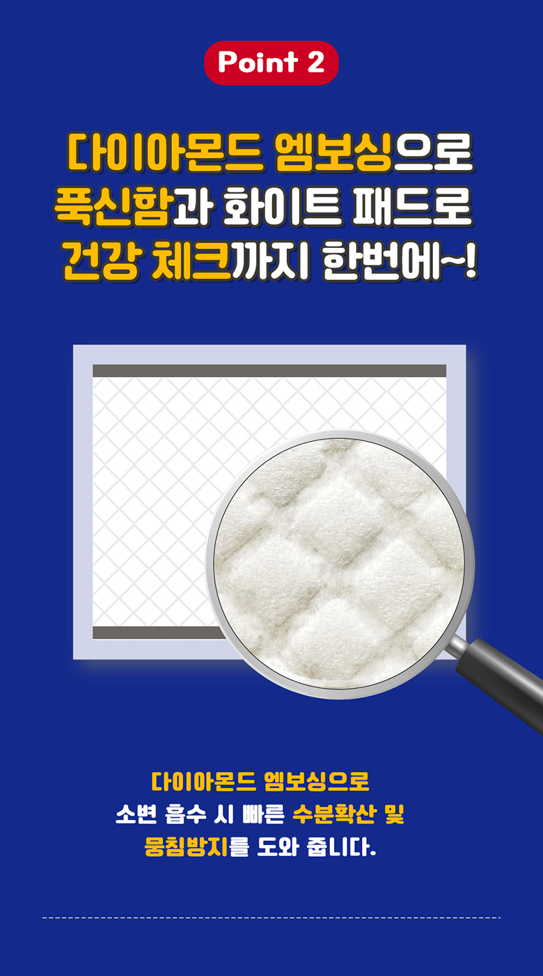 [무료배송] 으뜸 프리미엄 논슬립 배변패드 소형(50매) 4번째