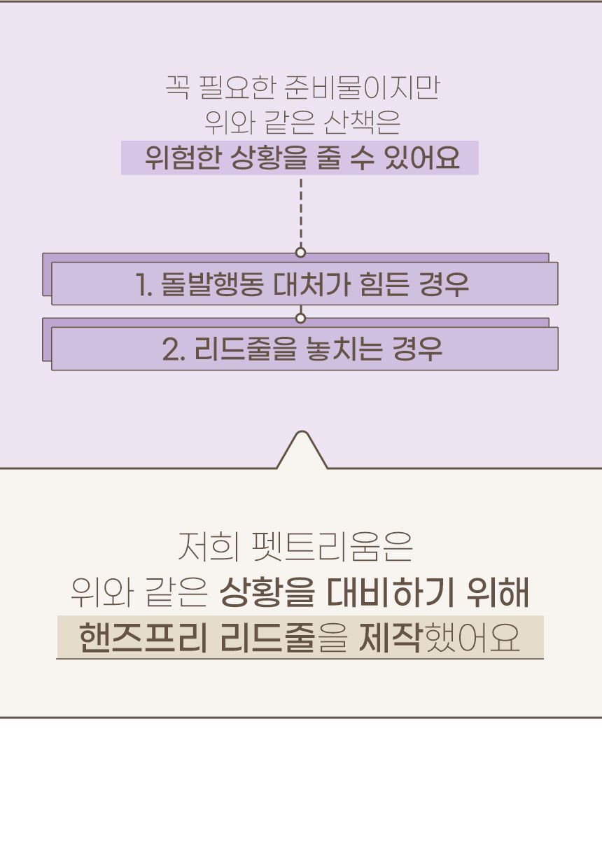 [무료배송] 펫트리움 핸즈프리 리드줄 아이보리/퍼플 4m 5번째