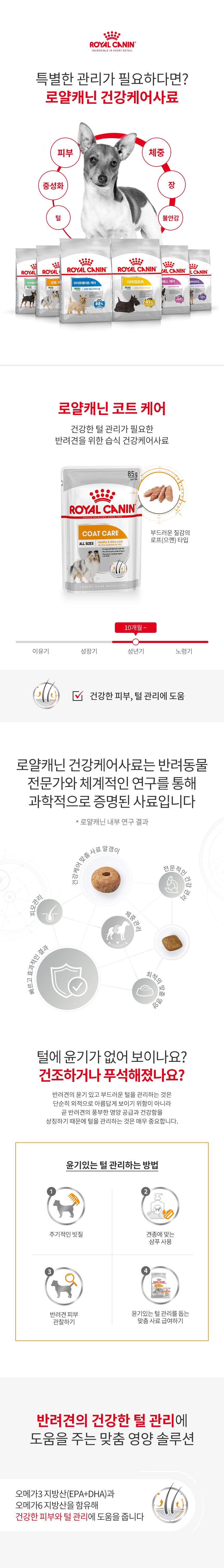 로얄캐닌 독 코트케어 파우치 85g 피모관리 1번째
