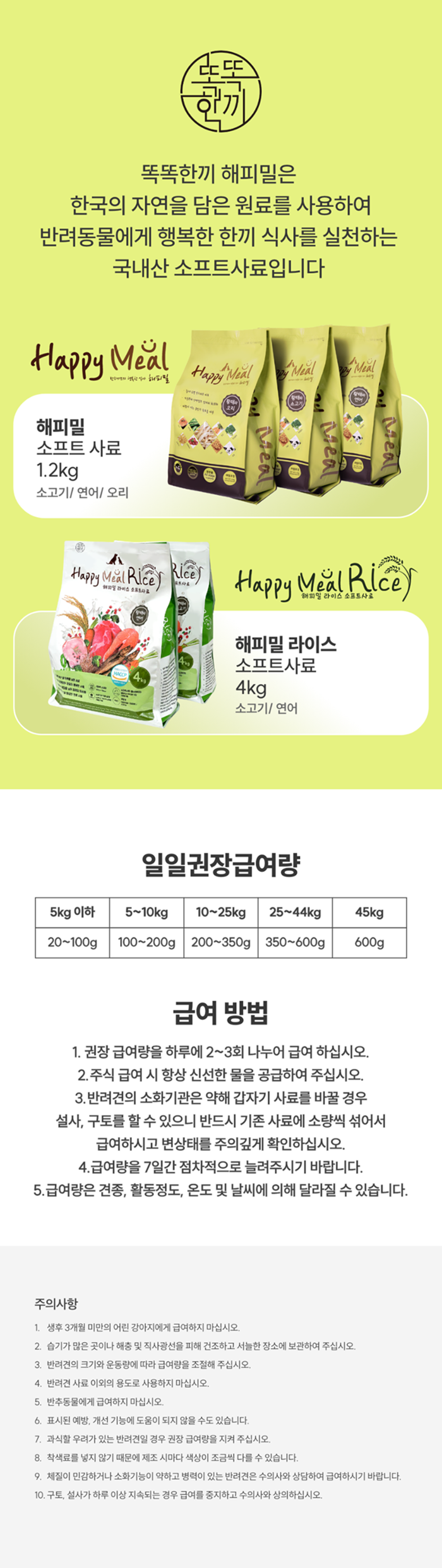 [사료샘플] [10개] 똑똑한끼 독 해피밀 라이스 황태와 소고기 50g 6번째