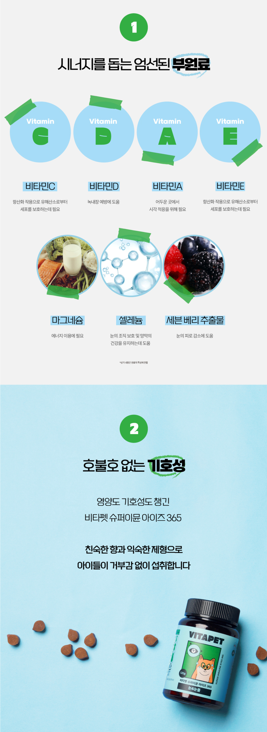 비타펫 독 루테인&지아잔틴 눈,눈물 영양제 90일분 120g 2번째