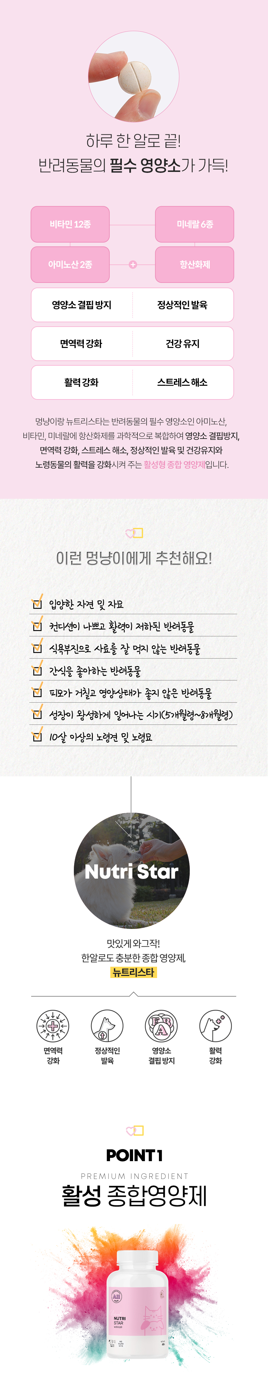 [무료배송] 멍냥이랑 뉴트리스타 반려동물 종합 영양제 60정 2번째