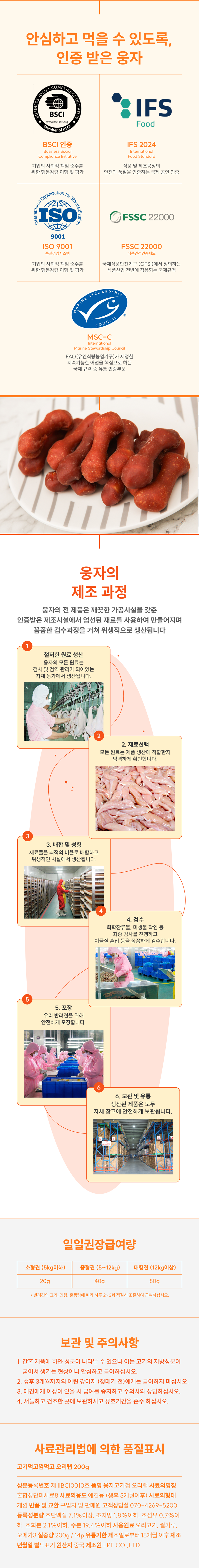 웅자 독 고기먹고껌먹고 오리랩 200g 2번째