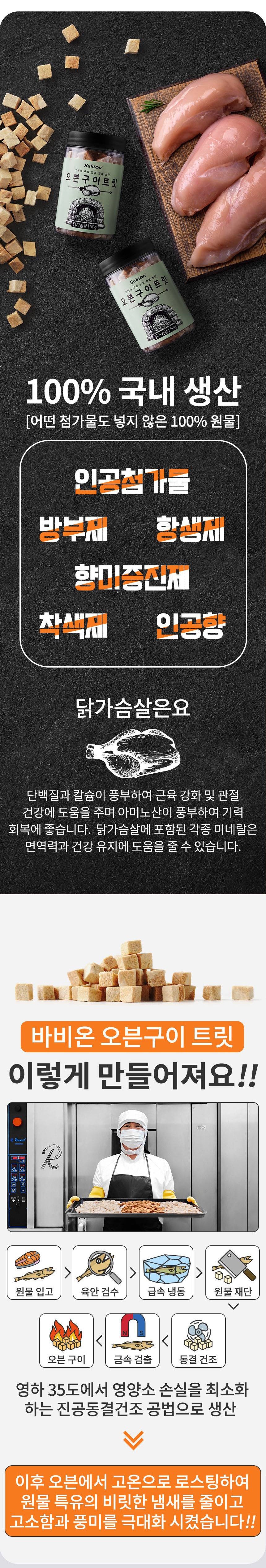 [무료배송] 바비온 오븐구이 트릿 닭가슴살 50g 4번째