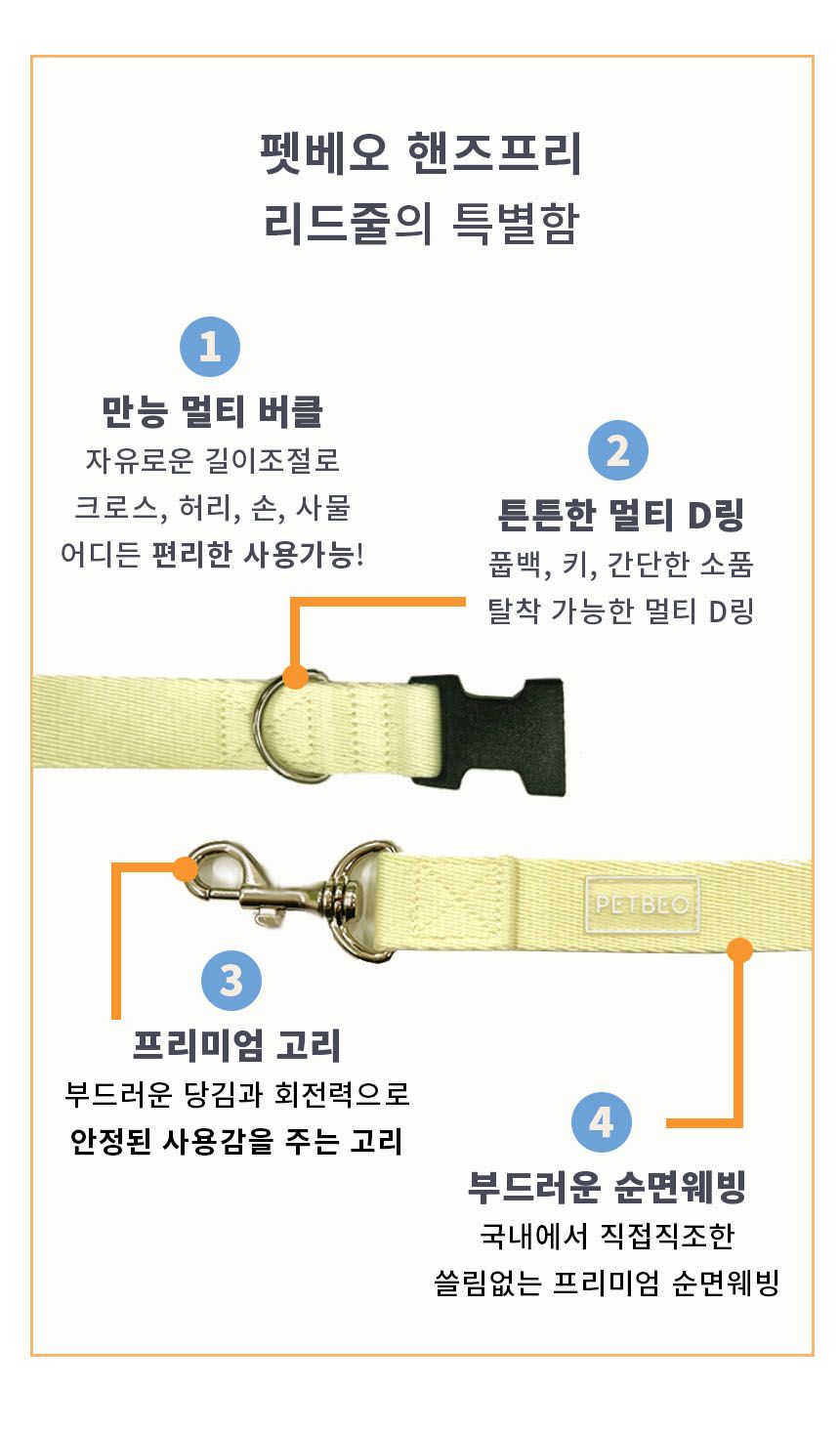 [무료배송] 펫베오 5초 H형 하네스 가슴줄 핑크/소라/베이지/옐로우/블랙 S-XL 36번째