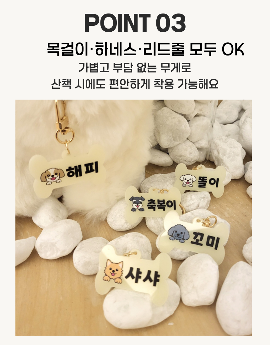 [체험단] [무료배송] 아름블링 독 커스텀 야광 이름표 (말티즈 1-1) 7번째