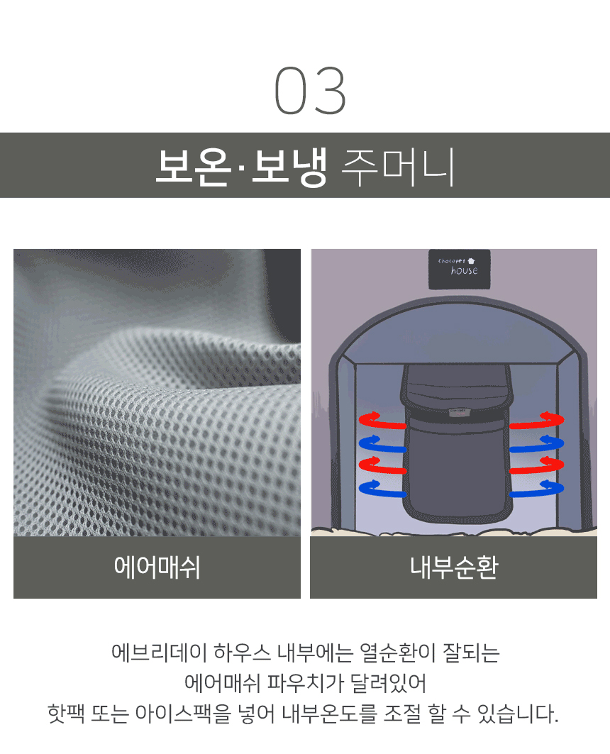 [무료배송] 초코펫하우스 에브리데이 하우스 1.0 사계절 그레이/네이비/핑크 14번째
