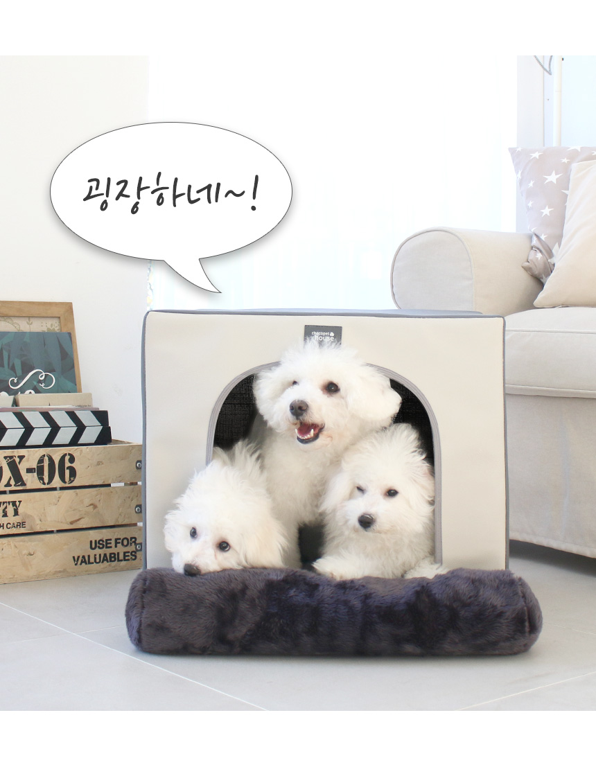 [무료배송] 초코펫하우스 에브리데이 하우스 1.0 사계절 그레이/네이비/핑크 21번째